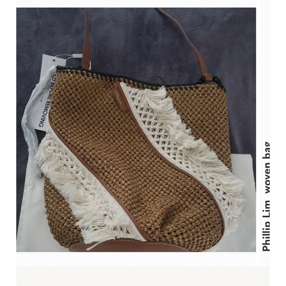 3.1 PHILLIP LIM Cut Out‎ Woven Marlee Leather Bucket Bag